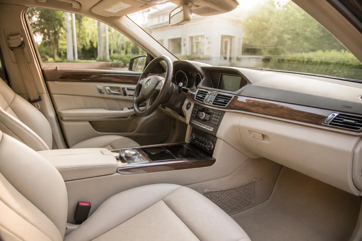 Spotless luxury car interior after deep detailing
